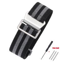 ราคา ทนทานไนลอนUniversalสมาร์ทวอท์ชสายรัดข้อมือเข็มขัดผ้าใบไนล่อนสายนาฬิกาข้อมือ60ภาษาฝรั่งเศสคำทหารร่มชูชีพสาย20มม 22มม (19818207709)