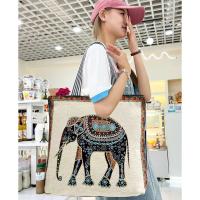 ราคา กระเป๋าสะพายข้างผ้าทอ กระเป๋าถือลายช้าง กระเป๋าแฟชั่นผู้หญิง กระเป๋าถือผู้หญิง พิมพ์ลายสัตว์น่ารักๆ มีลายช้างกับลายม้า จัดส่งในไทย (22139408471)