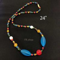 ราคา สร้อยคอลูกปัดโบราณ ลูกปัดหินสี 24 (22767410458)