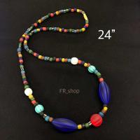 ราคา สร้อยคอลูกปัดโบราณ ลูกปัดหินสี 24 (22767410461)