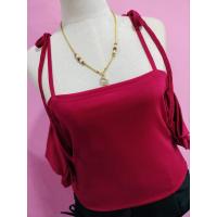 ราคา เสื้อสาวอวบอ้วนร้าตาตั้มแฟชั่น สวยเซ็กซี่มากแม่ อก38 46 ยาว24ผ้าร่องยืด ระบายเว้าไหล (16132211919)