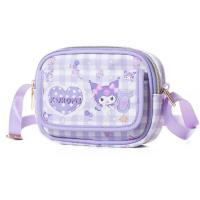 ราคา Sanrio กระเป๋ากระเป๋าสะพายข้างสองชั้นน่ารัก Cinnamoroll Kuromi Hello Kitty โทรศัพท์มือถือ Pouch Koin น่ารักสำหรับเด็กผู้หญิงกระเป๋าพวงกุญแจ (22832659010)