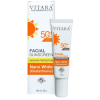 ราคา Vitara Facial Sunscreen SPF50 PA ไวทาร่า ครีมกันแดด ผสม กลูตาไธโอน สำหรับผู้ที่มีปัญหาฝ้า ขนาด 20 กรัม (23243706360)