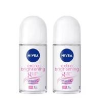 ราคา Nivea นีเวีย โรลออน 50 ml x2 เอ็กซ์ตร้า ไวท์เทนนิ่ง ระงับกลิ่นกาย สำหรับผู้หญิง (18265635703)