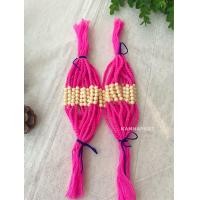 ราคา ด้าย ผูกข้อมือ 20 100 เส้น สีชมพูเข้ม สีหวานจับใจ ไหม มัดมือ ด้ายสายสิญจน์ ลูกปัดสีครีม 5 เม็ด ครูบาบุญชุ่ม (16426368165)