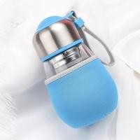 ราคา ขวดน้ำ ขวดน้ำขวดแก้วใสรูปทรงน้ำเต้าA0093 มีหูหิ้วพร้อมถุงใส่ ขนาด 400 ml มี 4 สี (3560604291)