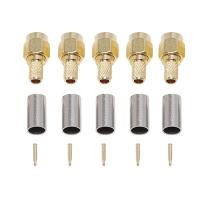 ราคา 5pcs SMA Male Plug RF Coaxial Connector Crimp for RG58 RG142 RG400 LMR195 RG223 (19237207795)