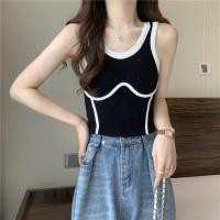 ราคา ส่งเร็วพิเศษ Hello Yim เสื้อสายเดี่ยวไหมพรมดีเทลสีตัดขอบขาวดีเทลเก๋มากใส่ได้everyday look NO M3815 (18239464884)