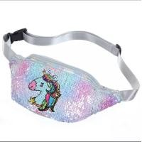 ราคา CMD Shop กระเป๋าคาดเอวเลื่อมยูนิคอร์น Fanny แพ็คเด็กแววการ์ตูนกระเป๋าหน้าอกกระเป๋าเดินทางกลางแจ้ง (5430788699)