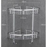 ราคา ชั้นวางของติดผนัง ชั้นวางของเข้ามุมอลูมิเนียม 1ชั้น และ 2 ชั้น ชั้นวางของเข้ามุมในห้องน้ำ แบบเจาะผนัง พร้อมส่งในไทย (14879666692)