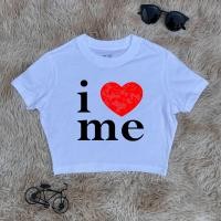 ราคา เสื้อครอปเอวลอย สไตล์เกาหลี เสื้อครอปแฟชั่น ลาย I LOVE ME เหมาะกับวัยรุ่น มี 4 สี ขาว ดำ ฟ้าเทา เบจ (23139315616)