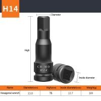 ราคา MeeGoo 1 2 inch ลูกบล็อก ปากหกเหลี่ยม บล็อกยาว 4 หุน 1 2 นิ้ว ลูกบล็อก 6 เหลี่ยม ลูกบล็อค ยาว 75 mm ขนาด H4 H19 บล็อกขันล้อ ถอดล้อ ลูกบล็อกลม ลูกบล็อกเดือยโผล่ ประแจหกเหลี่ยม (22930107991)