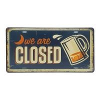 ราคา ป้ายสังกะสีวินเทจ We are Closed Beer ปั๊มนูน (428128867)
