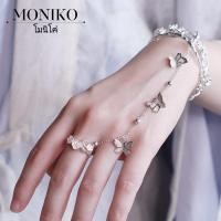 ราคา MONIKO กำไลข้อมือเงินพร้อมแหวน กำไลสไตล์จีนย้อนยุค กำไลนำเข้า เครื่องประดับสำหรับผู้หญิง (17494380250)