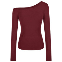 ราคา Kaekai พร้อมส่ง เสื้อปาดไหล่ แขนยาว ผ้าเรยอน ยืดได้เยอะ สาวอวบใส่ได้ แต่งสม็อค 1 ข้าง สไตล์เกาหลี ใส่ได้หลายแบบ (22986121372)