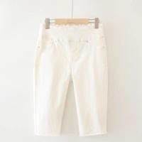 ราคา กางเกงยีนส์ทรงตรงเอวสูงทรงหลวมสำหรับผู้หญิงไซส์ใหญ่ กางเกงขายาวทรงขาสั้นพิมพ์ลายดอกไม้ยางยืด (22894815439)