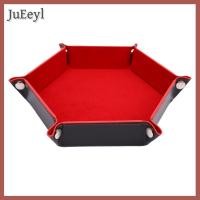 ราคา JuEeyl ถาดลูกเต๋าพับได้กล่อง PU หนังพับหกเหลี่ยมเหรียญถาดลูกเต๋าเกม (22930832024)