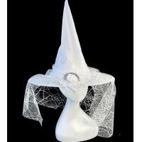 ราคา ปาร์ตี้ฮาโลวีนหมวกแม่มดลูกไม้ปกปิดใบหน้านักมายากลลึกลับหมวกแม่มดสีขาวชุดหมวกผ้าก๊อซโพลีเอสเตอร์ (22885082087)