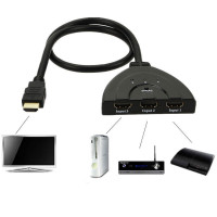 ราคา 3D Mini 3พอร์ต HDMI Switch Switcher Splitter 1080P 3 In 1 Out Port Hub 3D ภาพสำหรับ DVD HDTV Xbox PS3 PS4 (9007976527)