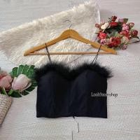 ราคา Looktoomshop H05 เสื้อสายเดี่ยว แต่งขนฟรุ้งฟริ้ง น่ารักมากก ขนาด อก 30 34 ยาว 14 (15263351811)