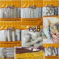 ราคา หนังวัวพันเกลียว กระดูกผูกหนังวัวแท้ๆ สีขาวและสีธรรมชาติ 400g 500g by PET8 (5987084857)