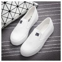 ราคา Korean รองเท้าผ้าใบแฟชั่น ทรงสลิปออน 2 สี แต่งลายหน้ายิ้ม (12927425220)