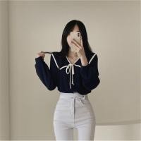 ราคา เสื้อเชิ้ตแขนยาวคอปกผูกโบว์น่ารัก (22416174933)