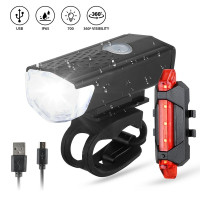 ราคา ชุดไฟจักรยานไฟหน้า LED ไฟถนนจักรยานแบบชาร์จไฟผ่าน USB สำหรับไฟติดจักรยานหลังไฟท้ายแบบไฟรถจักรยาน (16072317664)