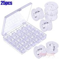 ราคา กระสวยเปล่า พลาสติกใส พร้อมกล่องเก็บ สําหรับจักรเย็บผ้า Brother Janome Singer Elna 25 ชิ้น (19763882847)