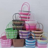 ราคา ตระกร้าสานเส้นพลาสติก กระเป๋าสานเส้นพลาสติก กระเป่าถือ ขนาดจิ๋ว รุ่นหวานแว๋ว กว้าง16ยาว20สูง19 CM วัดจากขอบปากตระกร้า (9650671476)