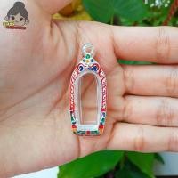 ราคา กรอบพระเงินผสมลงยา ใส่รูปหล่อเล็กท้าวเวสสุวรรณ กว้าง1 4 สูง3 1cm ขนาดจอกระจก (17459625682)