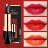 ราคา ลิปสติกสามสีเนื้อแมตชุ่มชื่นการแต่งหน้าลิปสติกกันน้ำติดทนนานยาว (17280950275)
