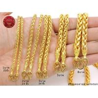 ราคา สร้อยคอทอง ลายเปียหางกระกรอก TG002 ทองไมครอนโคลนนิ่ง งานเคลือบแก้วสีสวยเหมือนจริง (17161484684)