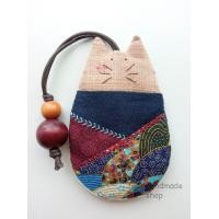 ราคา Key cover กระเป๋าใส่กุญแจ ที่ครอบกุญแจ ที่เก็บกุญแจ พวงกุญแจ รูปแมว งานแฮนด์เมด ทำจากผ้าญี่ปุ่นผสมผ้าคอตตอน (12478746314)