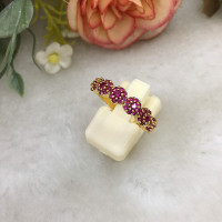 ราคา แหวนทองฝังพลอยทับทิม แหวนพลอย แหวนทอง แหวนเสริมบารมี ใส่ออกงานได้ ทองไมครอน ทองชุป ทองปลอม แหวนไมครอน (12325353190)