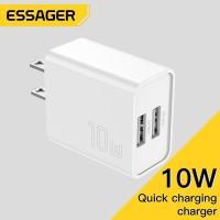 ราคา Essager 10W ที่ชาร์จ USB แบบพกพาคู่อะแดปเตอร์เครื่องชาร์จติดผนังที่ชาร์ตพกพาสำหรับเดินทางสำหรับไอโฟนหัวเหว่ย Xiaomi Samsung ปลั๊กที่ชาร์จแบตเตอรี่โทรศัพท์มือถือสีขาว (18561506532)