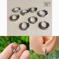 ราคา SM79 New Arrived ต่างหูห่วง สแตนเลส วิจเทจสไตล์ Vintage Style Stainless Earrings ต่างหูสแตนเลสรมดำ (21345656563)