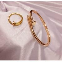 ราคา เซตคู่2ชิ้น กำไลข้อมือตะปู แหวนตะปูใส่แพคคู่สุดเก๋ มี4สีแหวนปรับระดับได้ตามขนาดของนิ้วขนาดประมาณครึ่งสลึง (16780812119)