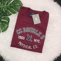 ราคา เสื้อยืดแขนสั้น CC DOUBLE O งานปัก งานป้าย ผ้าcotton 100 ทรงตรงใส่ได้ชาย หญิง S M L XL No 58 (20102580951)