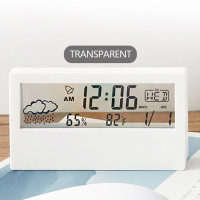 ราคา นาฬิกาตั้งโต๊ะ นาฬิกาปลุกดิจิตอลสไตล์ญี่ปุ่นเรียบง่ายนาฬิกาอิเล็กทรอนิกส์สีขาวโมเดิร์นอุณหภูมิความชื้นนาฬิกานักเรียนเดสก์ท็อป (23283682873)
