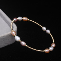 ราคา สร้อยข้อมือไข่มุกน้ำจืดธรรมชาติทอง14K สำหรับผู้หญิงม้วนมือสร้อยข้อมือมุก (21503344398)