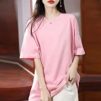 ราคา เสื้อยืดคอกลมแขนสั้นผ้าฝ้ายแท้ 100 สำหรับผู้หญิง สไตล์ฤดูร้อน เสื้อแขนยาวหลวม สีพื้น ไซส์ใหญ่ เสื้อยืดผู้หญิง (22695112158)