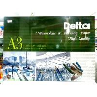 ราคา กระดาษวาดเขียน ร้อยปอนด์ เดลต้า หยาบ A3 200 แกรม 15 แผ่น แพค (16181764984)
