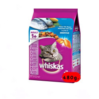 ราคา 450 480g Whiskas อาหารแมวแบบเม็ด วิสกัส อาหารแมวชนิดเม็ด โปรตีน 30 (21286284862)