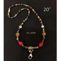 ราคา สร้อยคอลูกปัดโบราณ ลูกปัดหินสี เส้นสั้น 20 นิ้ว (23070049622)