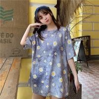 ราคา พร้อมส่ง เสื้อยืดผู้หญิงเสื้อแฟชั่น เสื้อยืดแขนสั้นลายดอกเดซี่ เสื้อแขนสั้นทรงหลวมสไตล์เกาหลี 901 (9116032342)