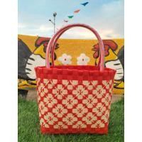 ราคา กระเป๋าสานงานแฮนด์เมดจากเส้นพลาสติกแบบหิ้ว สานจากมือ (23110076636)