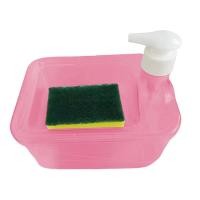 ราคา Soap Dispenser and Scrubber Holder with Sponge Manual Dishwashing Liquid Soap Pump Dispenser Kitchenware Cleaning Tools (20419936319)