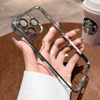 ราคา เคสกันกระแทก สำหรับไอโฟน11 15 14 Pro Max 6 7 8 Plus XR XS Max 13 12 Pro Max 6 7 8 SE เคสโทรศัพท์มือถือ ขอบสีทองTPU (23138953676)