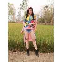 ราคา เดรสโบฮีเมียนผ้าบาหลี ชุดไปทะเล เเถมฟรีผ้าผูกผม (15103734424)